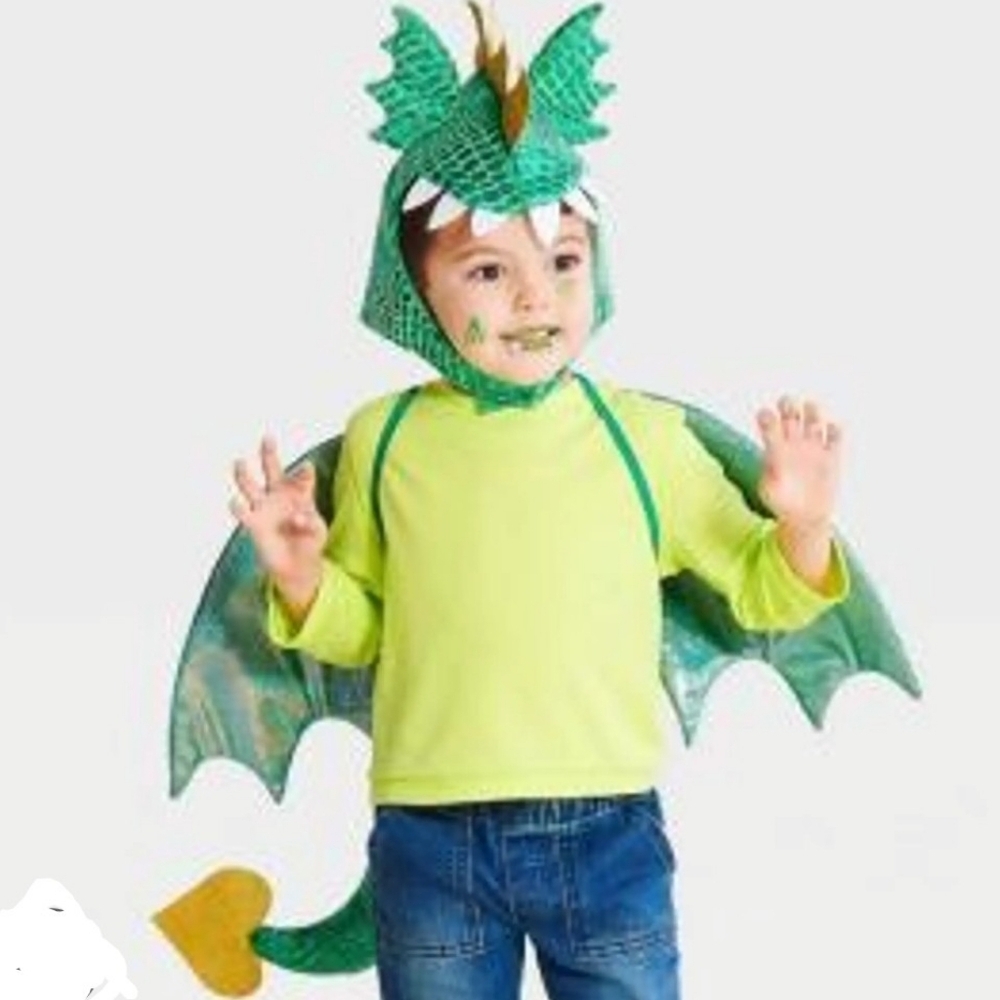 Adorable Green Dragon Toddler Costume Size 2-5 yrs OSFM